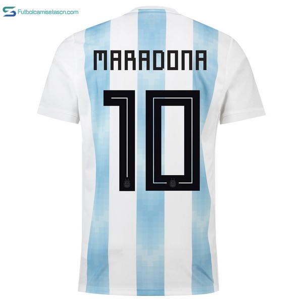Camiseta Argentina Maradona 1ª 2018 Blanco